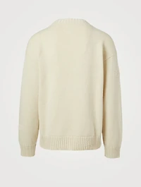 Wool Crewneck Sweater With Patch