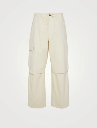 Washed And Textured Cotton Cargo Pants