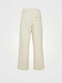 Washed And Textured Cotton Cargo Pants
