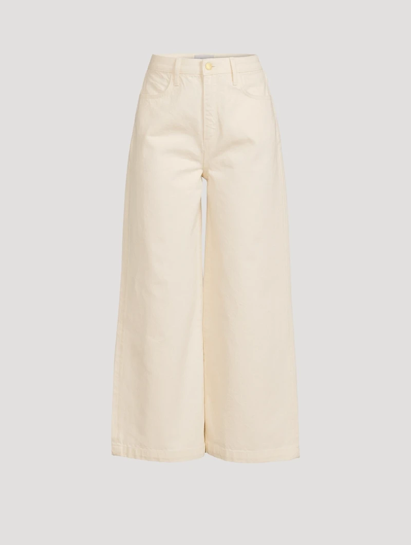 Cropped Wide-Leg High-Rise Jeans