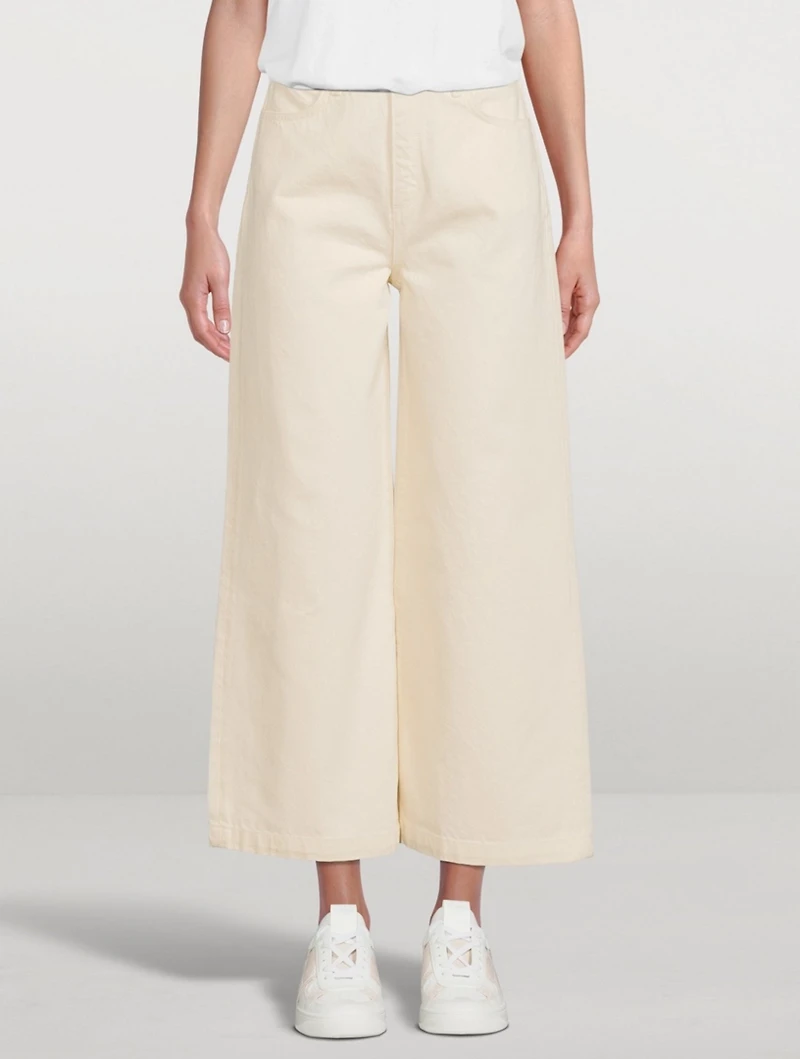 Cropped Wide-Leg High-Rise Jeans