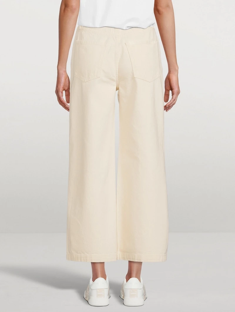 Cropped Wide-Leg High-Rise Jeans