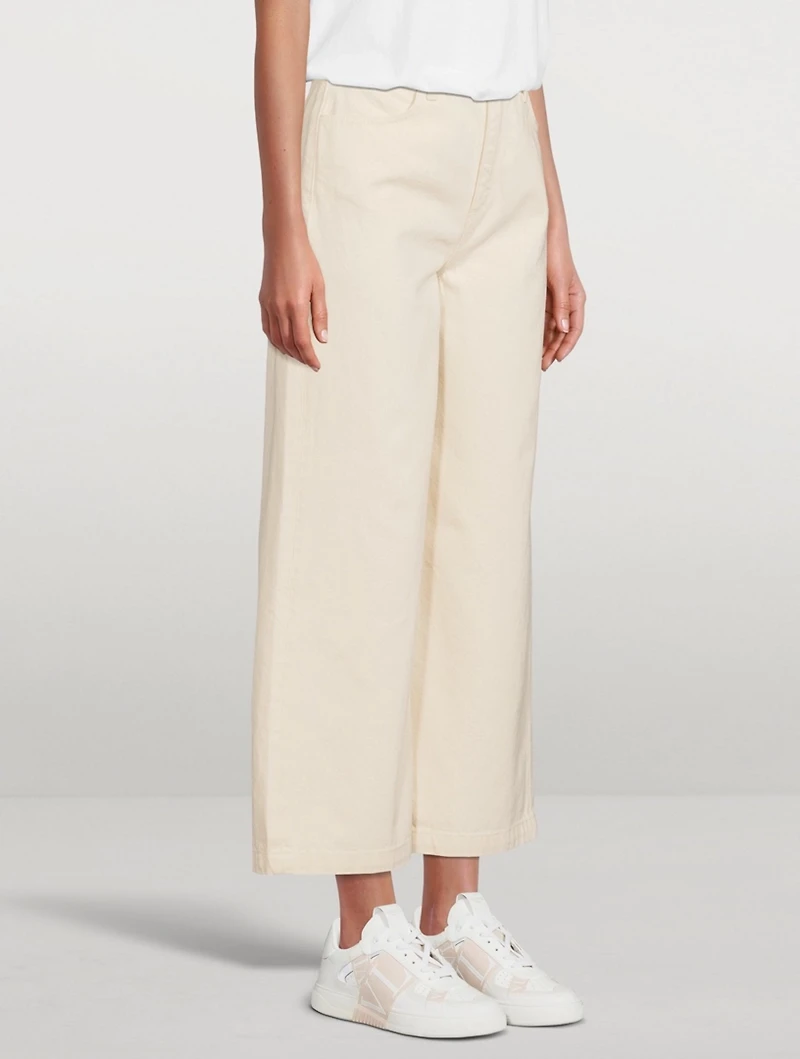Cropped Wide-Leg High-Rise Jeans