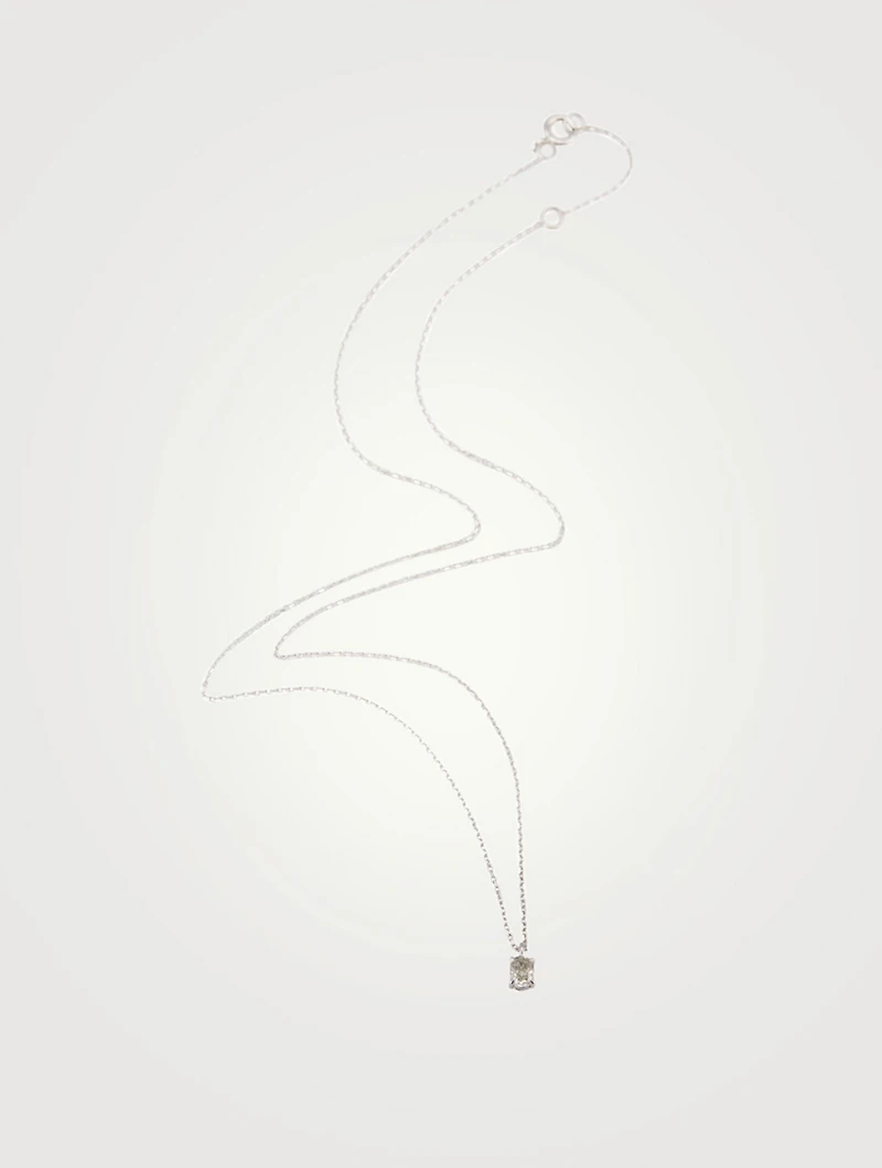 18K Gold Grey Diamond Pendant Necklace