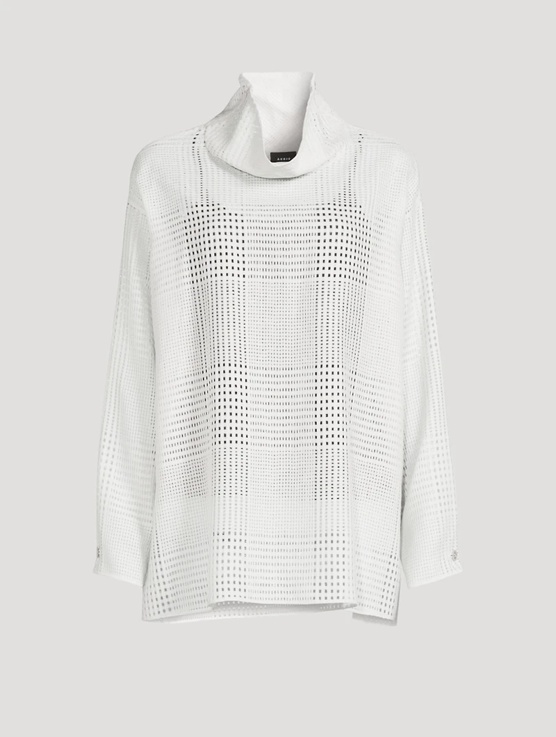 Wool Ajouré Tunic Blouse