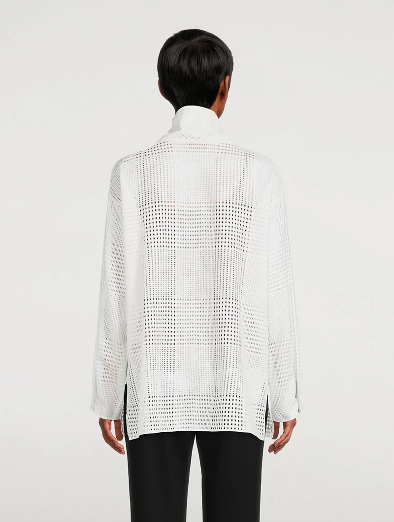 Wool Ajouré Tunic Blouse