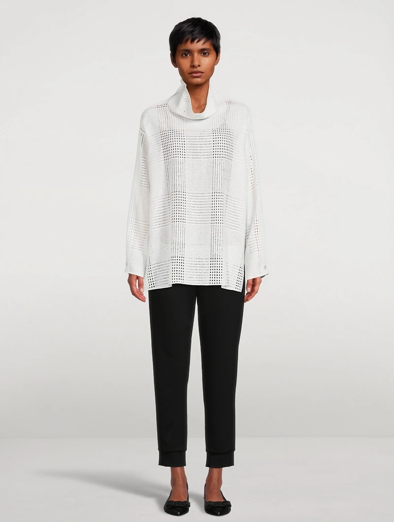 Wool Ajouré Tunic Blouse