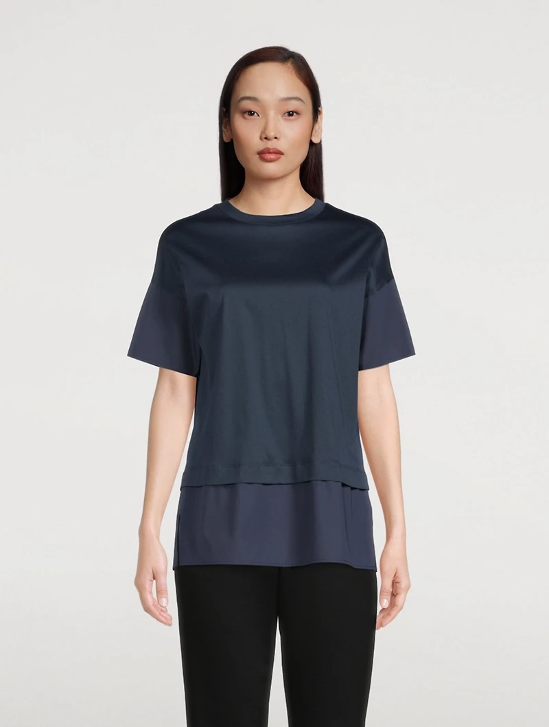 Cotton Jersey And Poplin T-Shirt