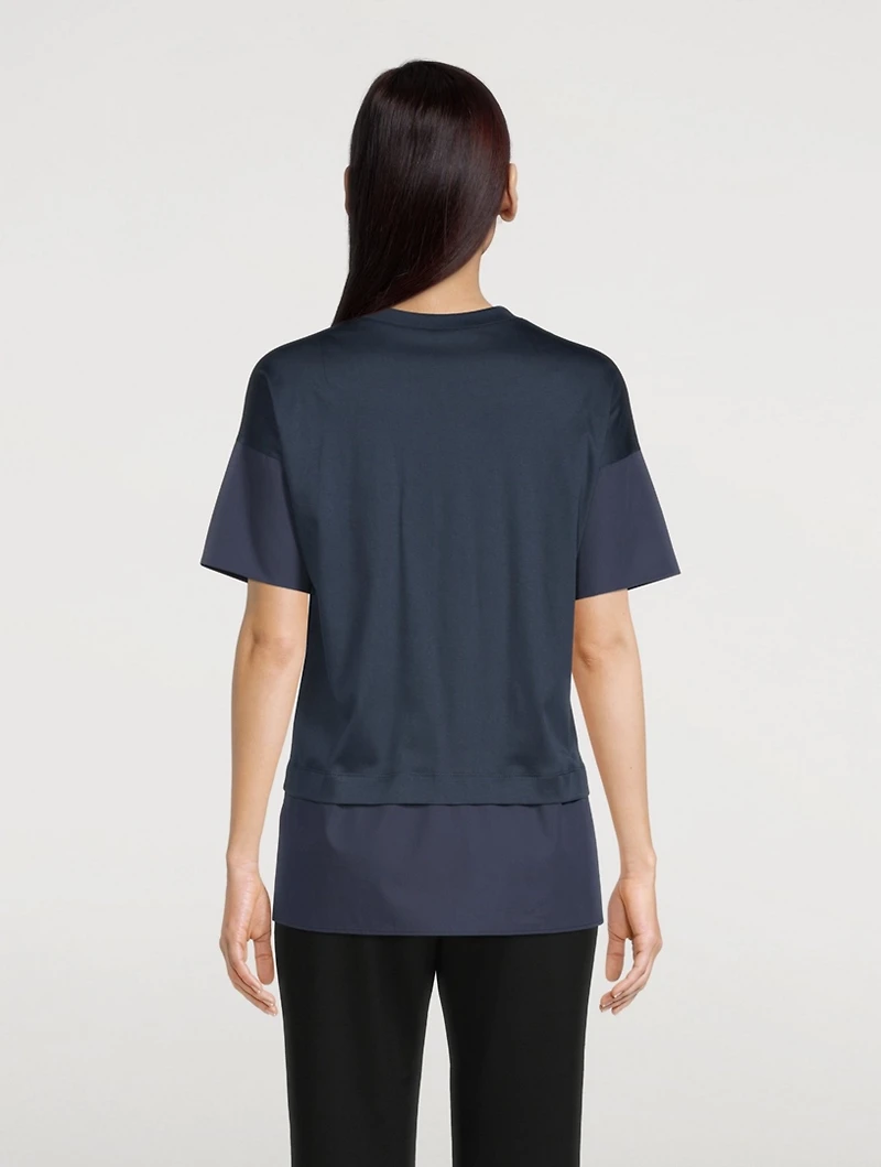 Cotton Jersey And Poplin T-Shirt