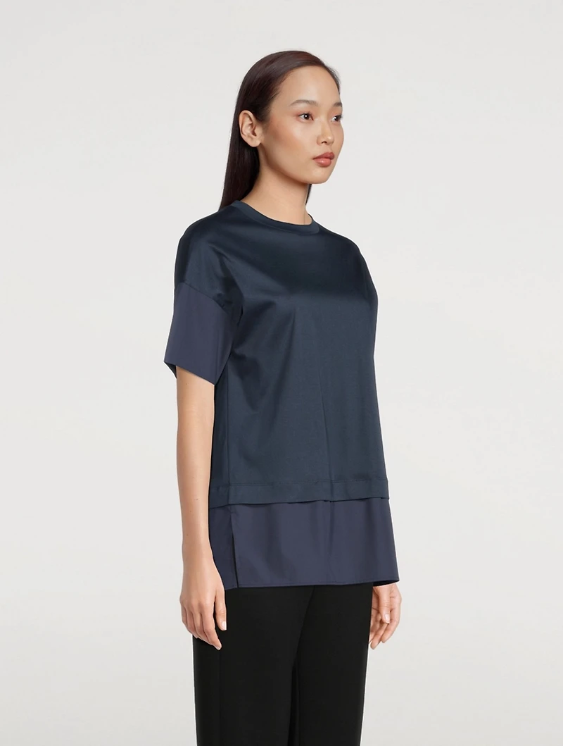 Cotton Jersey And Poplin T-Shirt