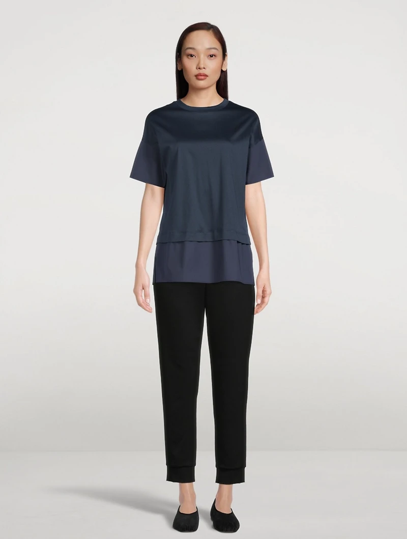 Cotton Jersey And Poplin T-Shirt