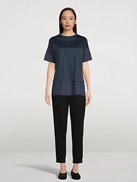 Cotton Jersey And Poplin T-Shirt