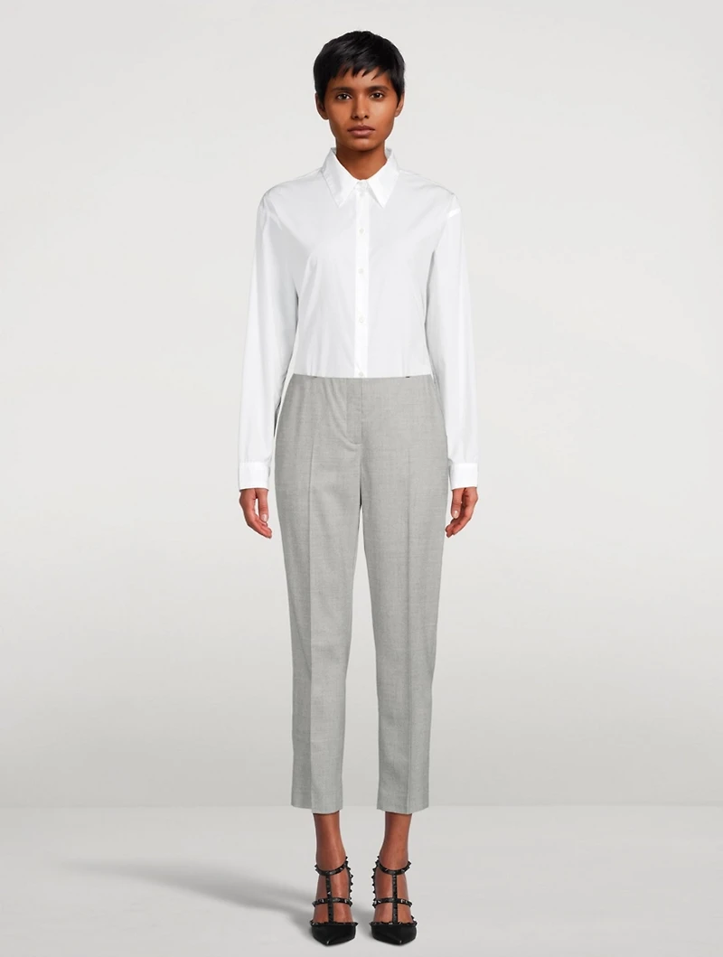 Wool Stretch Cropped Pants