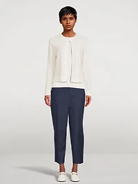 Silk High-Waisted Pants Plaid Print