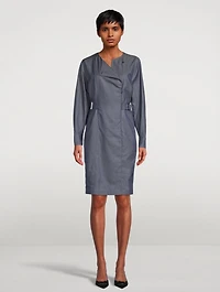 Sea Island Cotton Denim Wrap Dress