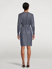 Sea Island Cotton Denim Wrap Dress