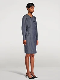 Sea Island Cotton Denim Wrap Dress
