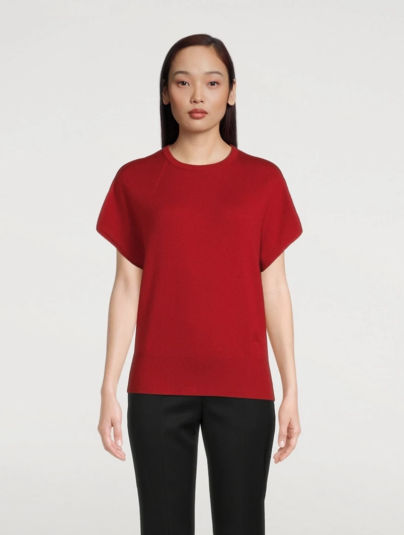 Cashmere Cap-Sleeve Sweater