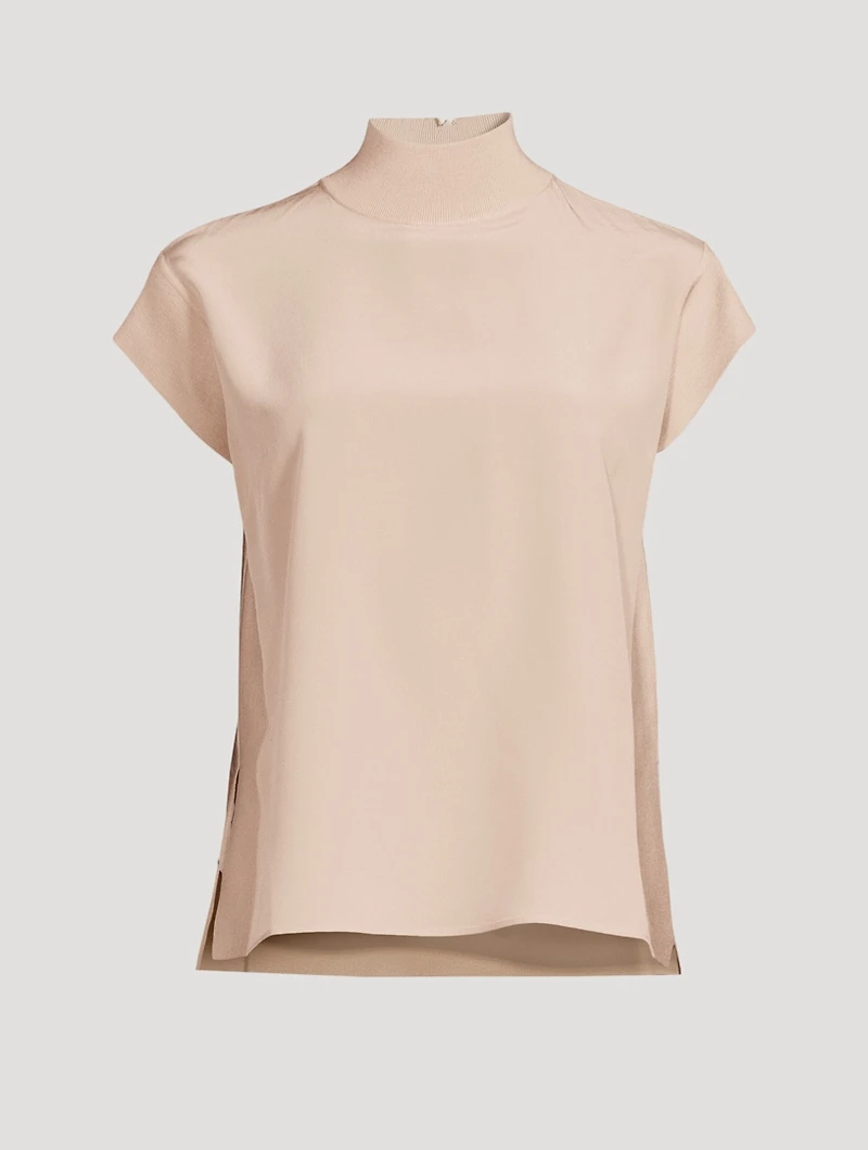 Silk Cap-Sleeve Tunic