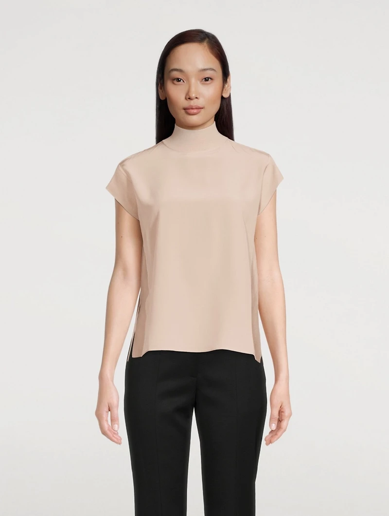 Silk Cap-Sleeve Tunic