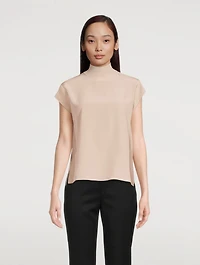 Silk Cap-Sleeve Tunic