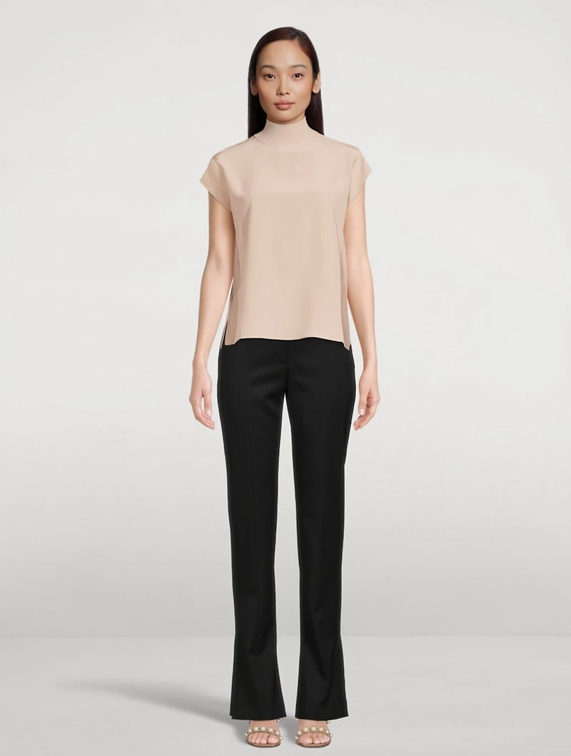 Silk Cap-Sleeve Tunic