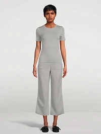 Cashmere and Silk Short-Sleeve Sweater