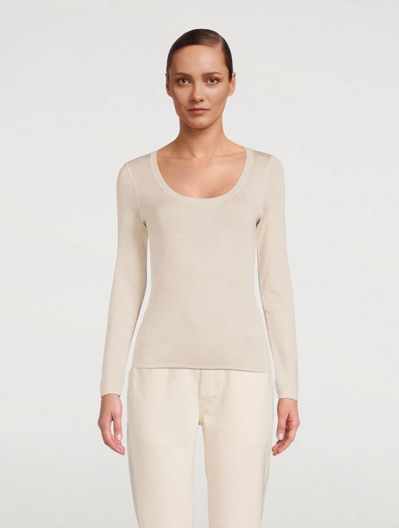 Cashmere And Silk Long-Sleeve Top