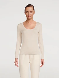 Cashmere And Silk Long-Sleeve Top