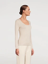 Cashmere And Silk Long-Sleeve Top