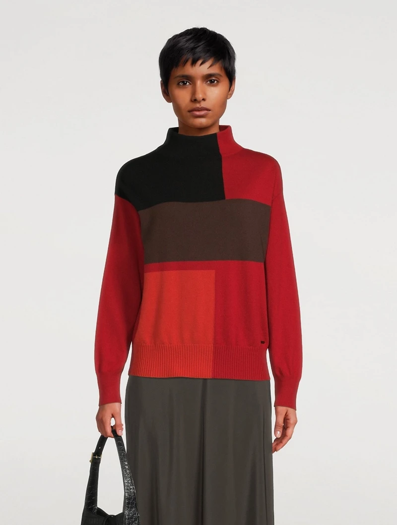 Cashmere Intarsia Knit Sweater