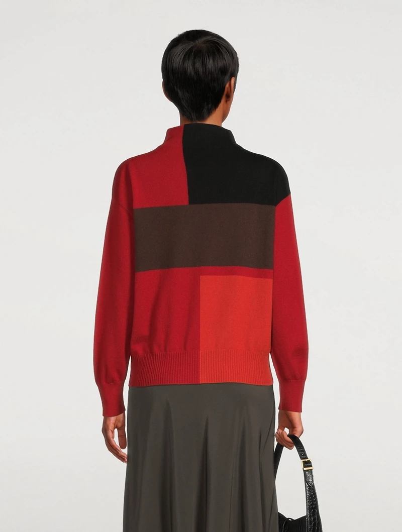 Cashmere Intarsia Knit Sweater