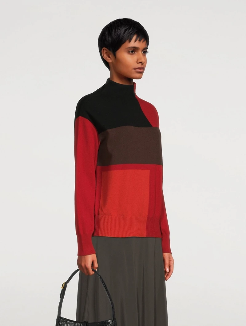 Cashmere Intarsia Knit Sweater