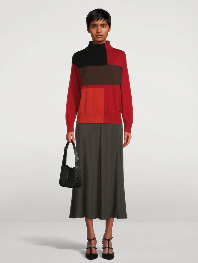 Cashmere Intarsia Knit Sweater