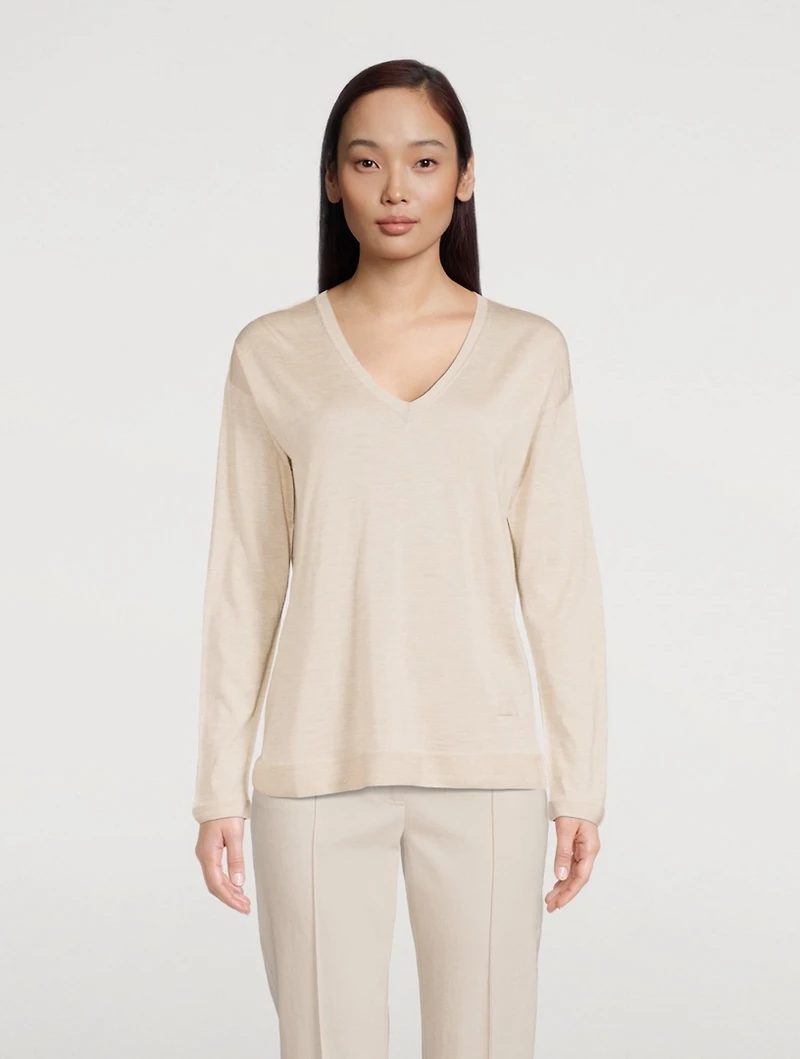 Cashmere And Silk V-Neck Sweater