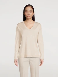 Cashmere And Silk V-Neck Sweater
