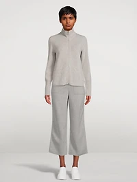 Cashmere Piqué Zip Cardigan