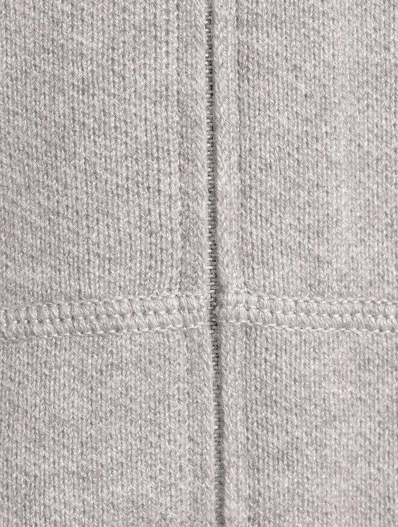 Cashmere Piqué Zip Cardigan
