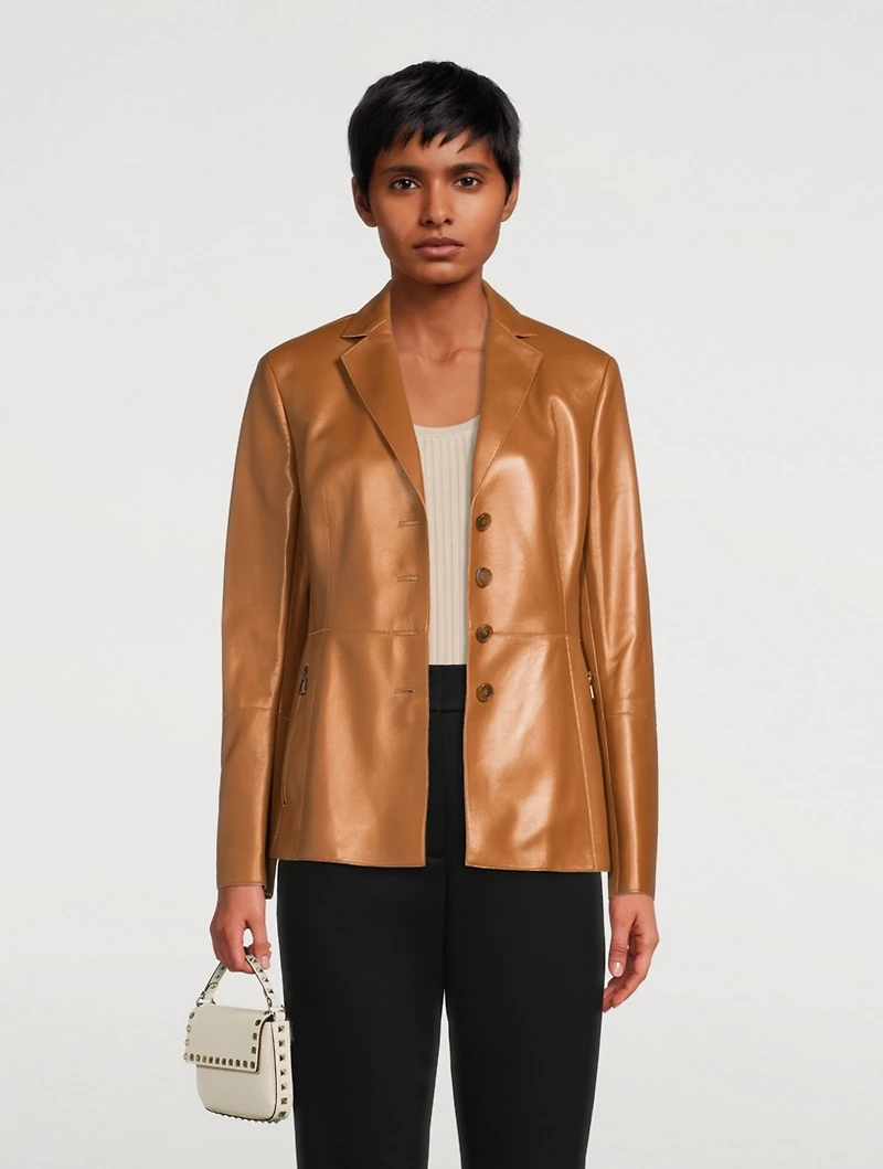 Nappa Leather Pearlized Blazer