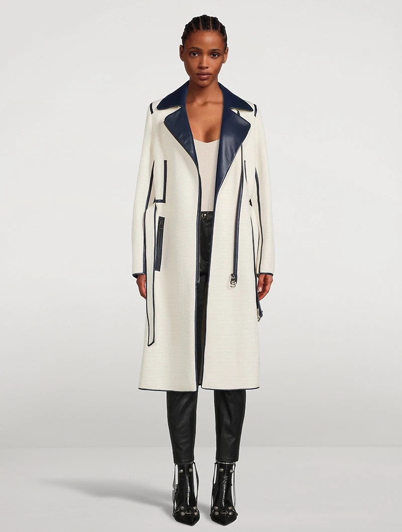 Belted Raffia Trench Coat