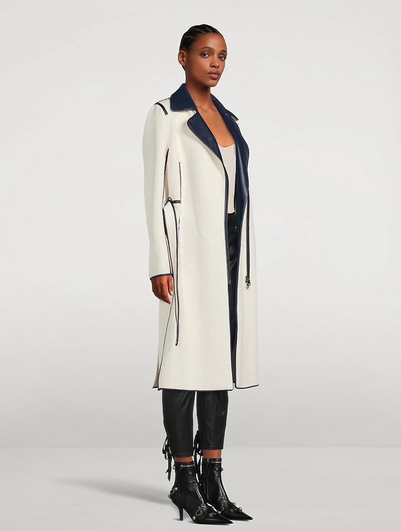 Belted Raffia Trench Coat