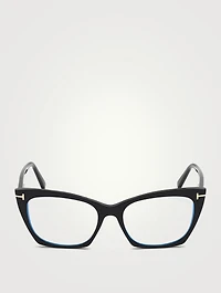 Cat Eye Optical Glasses With Blue Block Lenses