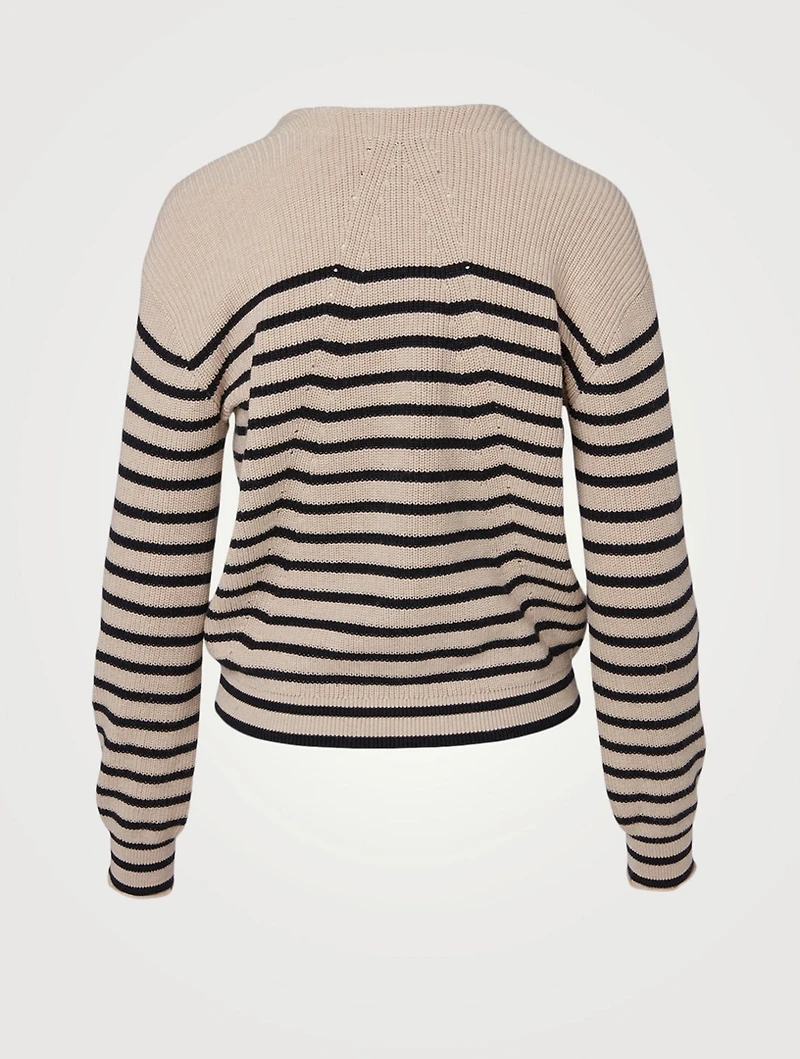 Ann Cotton And Cashmere Cardigan Striped Print
