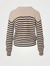 Ann Cotton And Cashmere Cardigan Striped Print
