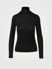 Rib Knit Half-Zip Top