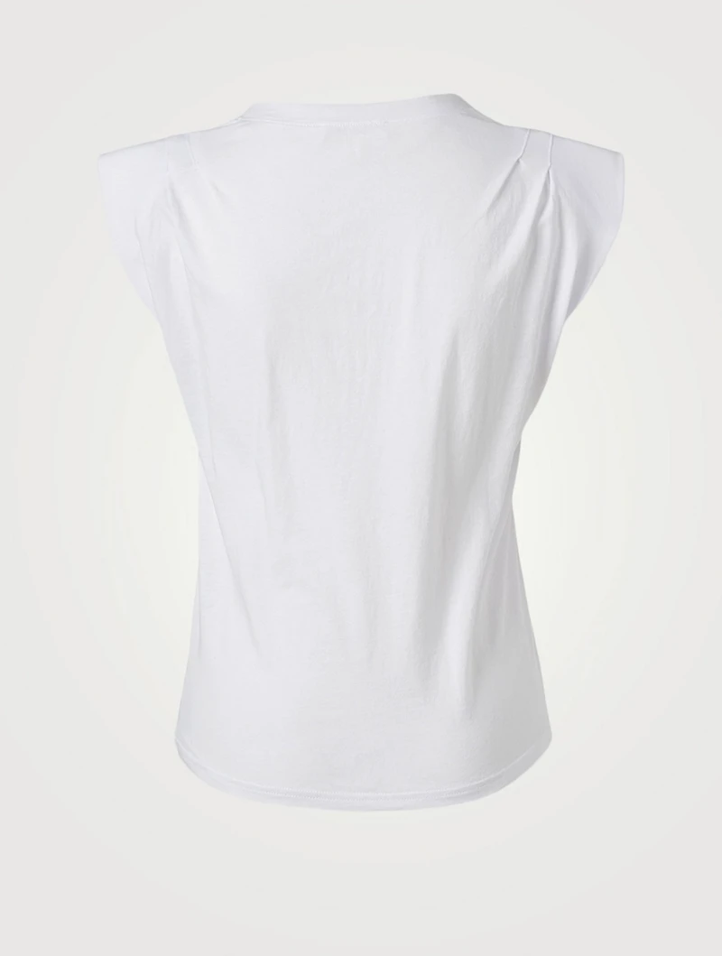Padded Shoulder V-Neck T-Shirt
