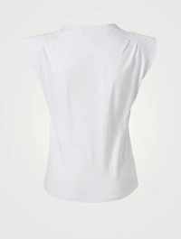 Padded Shoulder V-Neck T-Shirt