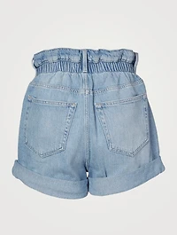 Paper Bag Denim Shorts