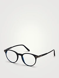 Round Optical Glasses With Blue Block Lenses