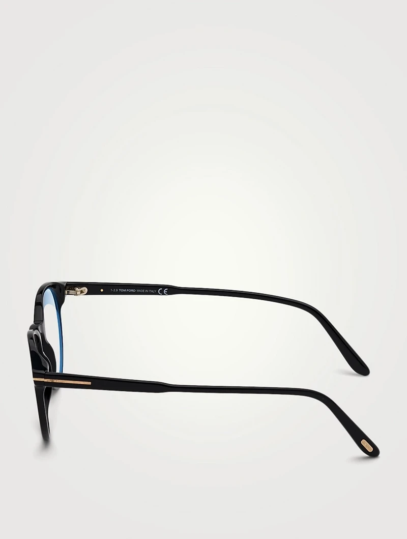 Round Optical Glasses With Blue Block Lenses